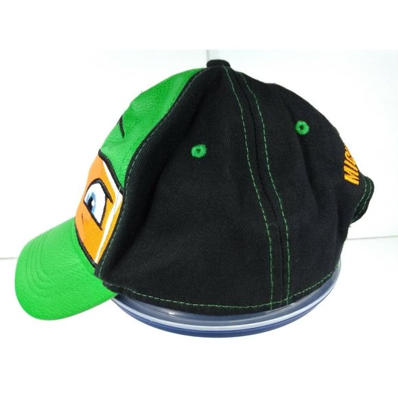 TEENAGE MUTANT NINJA TURTLES Green VINYL Michelangelo Mask SNAPBACK KIDS CAP - Picture 4 of 8